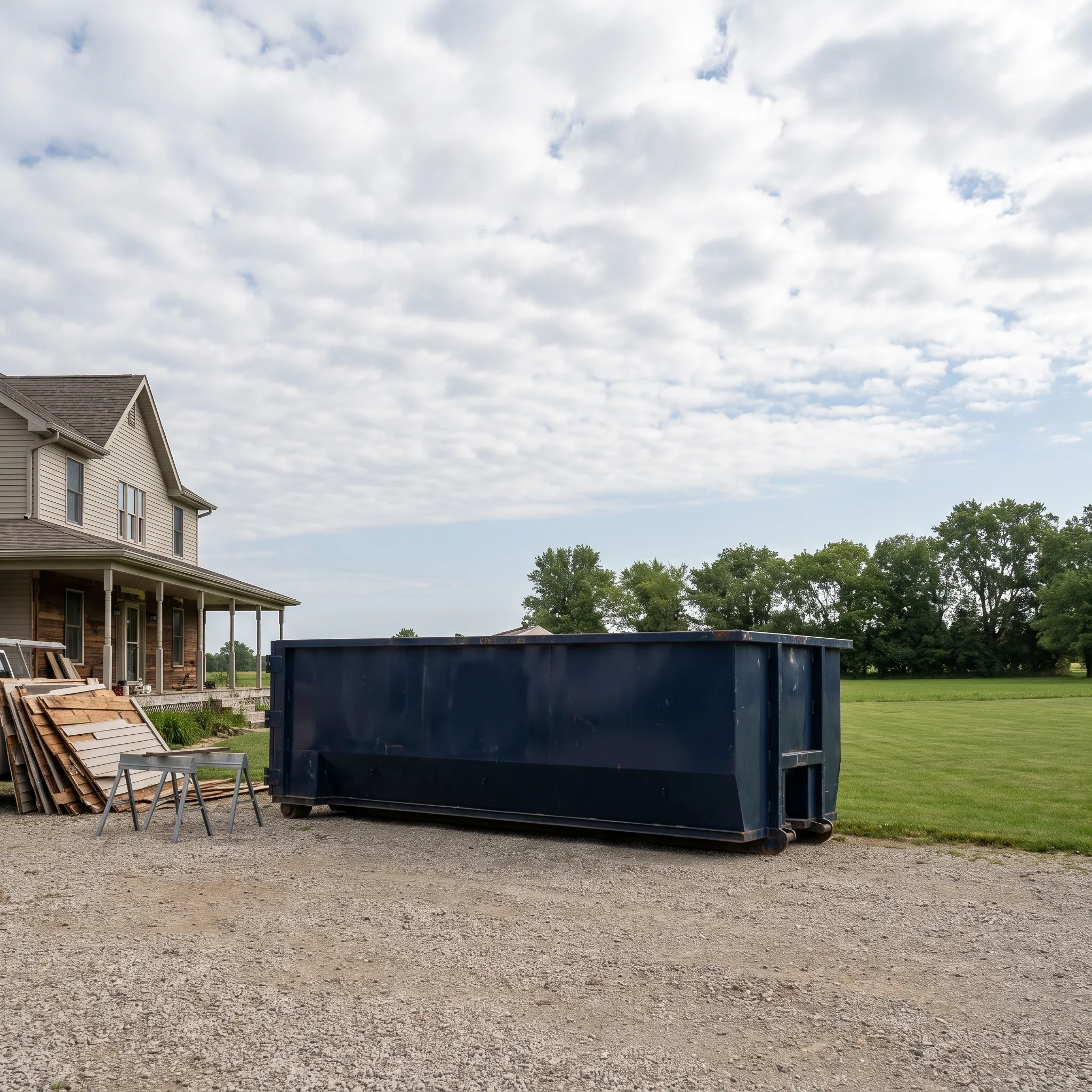 Dumpster on a Jackson County, MO job site
